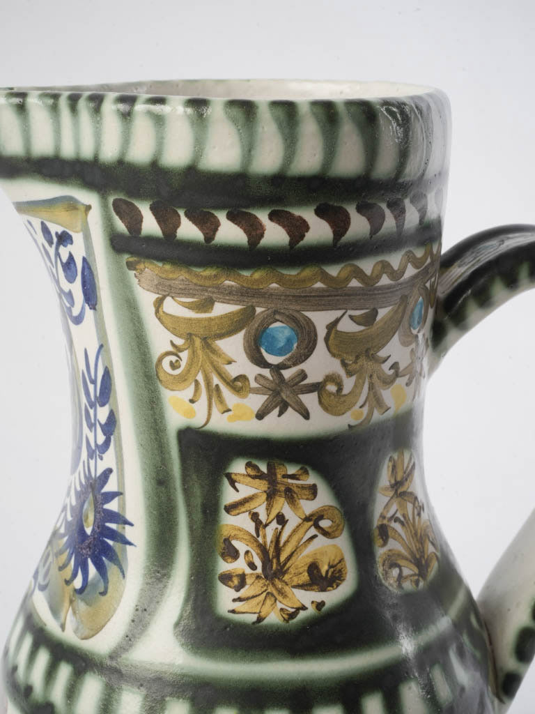 1960s Keraluc Quimper Hand-Painted Pitcher by André L’Helguen - 11½"