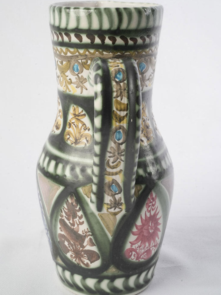 1960s Keraluc Quimper Hand-Painted Pitcher by André L’Helguen - 11½"