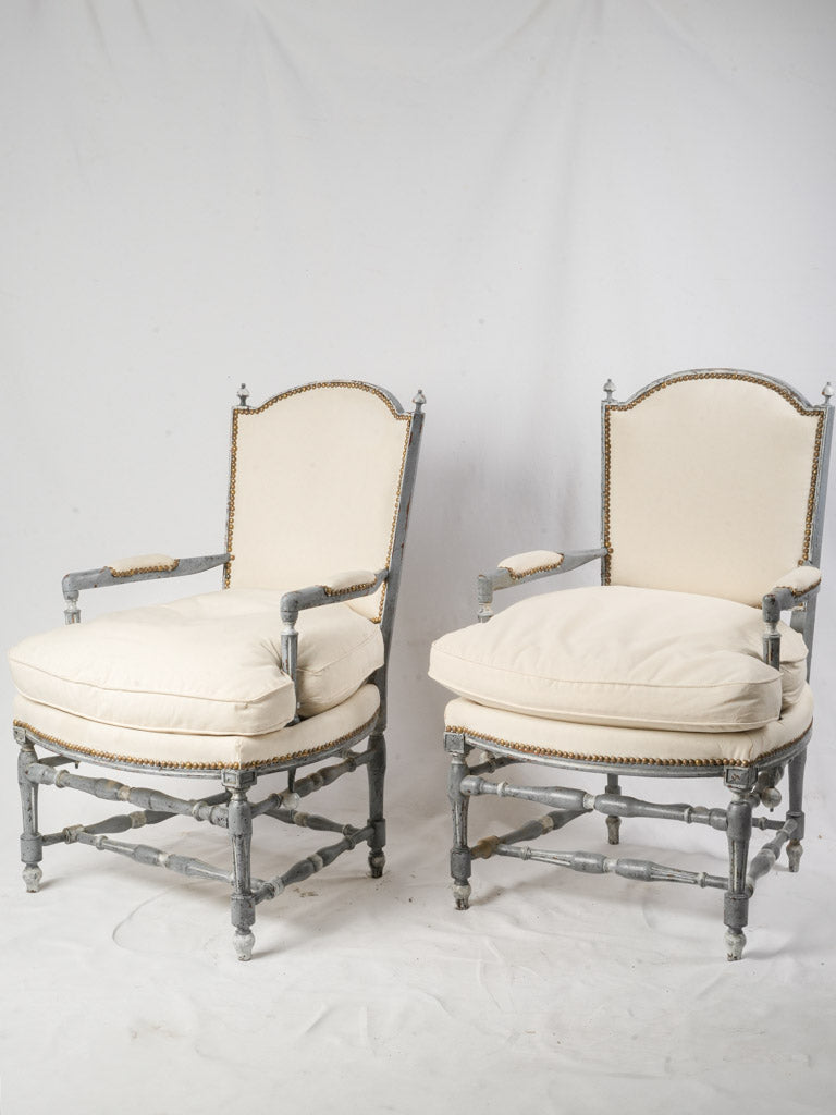 Pair of Late 19th Century Provençal Painted Armachairs - 35"