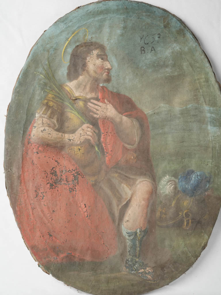 Oval-shaped 17th-century religious artwork