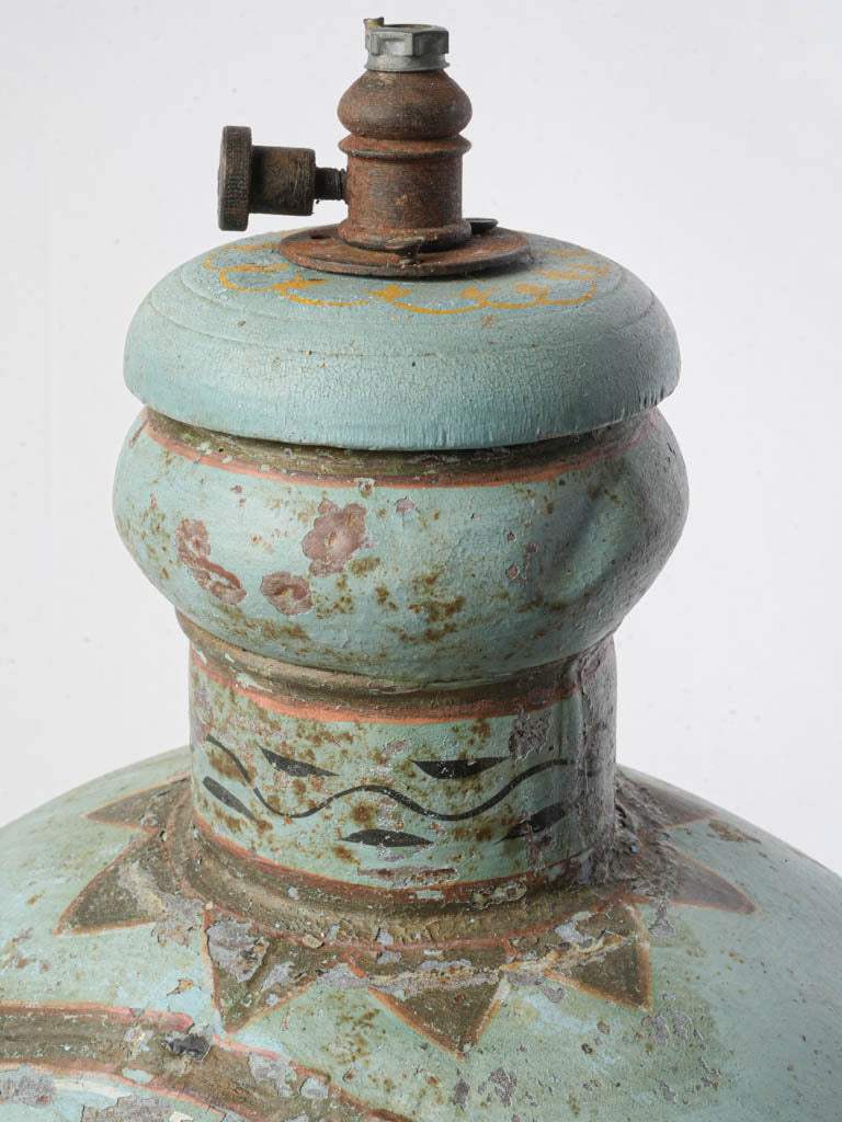 Textured aged copper table lamp