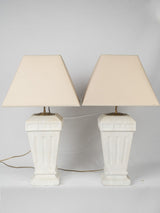 European vintage off-white table lamps