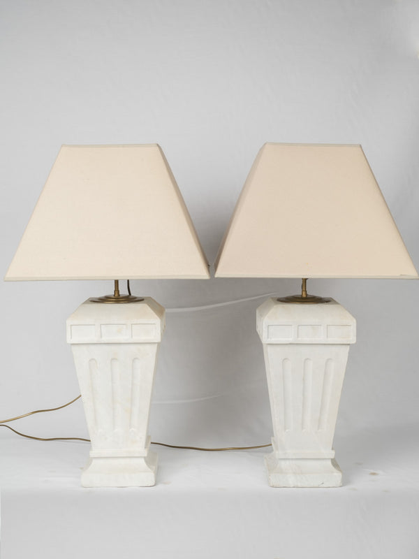 European vintage off-white table lamps