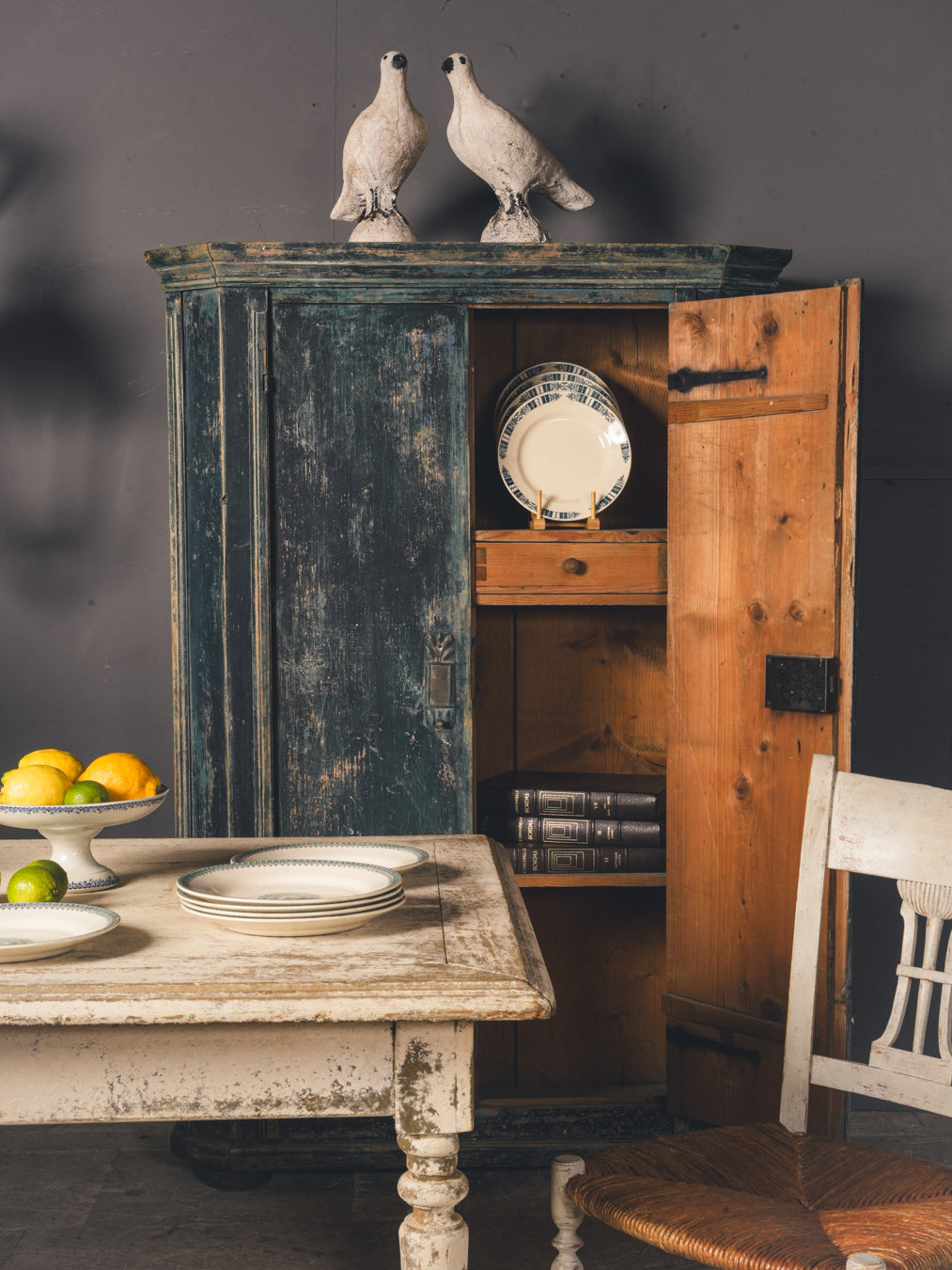 Elegant aged patina bird decorations  