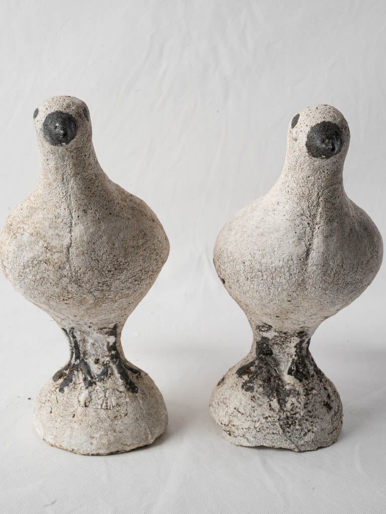 Unique collectible chic cement pigeons  