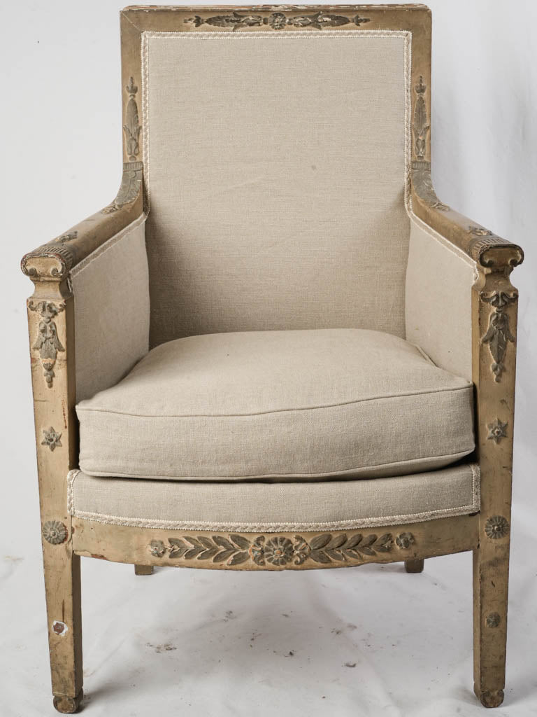 Vintage beech wood bergère seat  