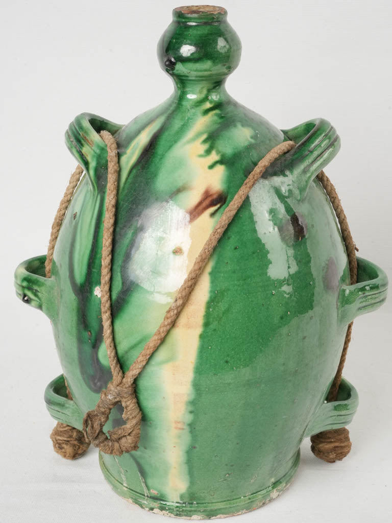 Vintage French pottery oil jar  