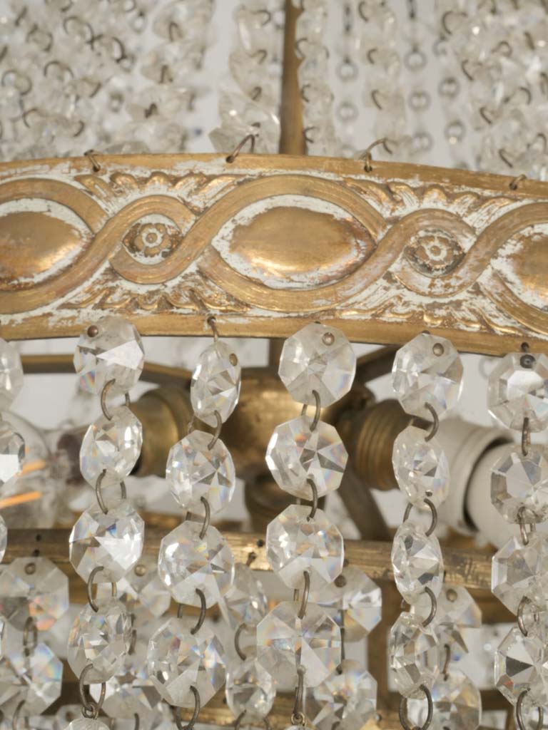 Vintage, bronze and brass Empire chandelier