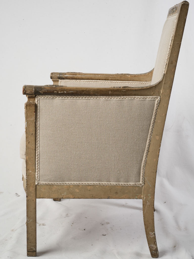 Beige painted bergère chair 