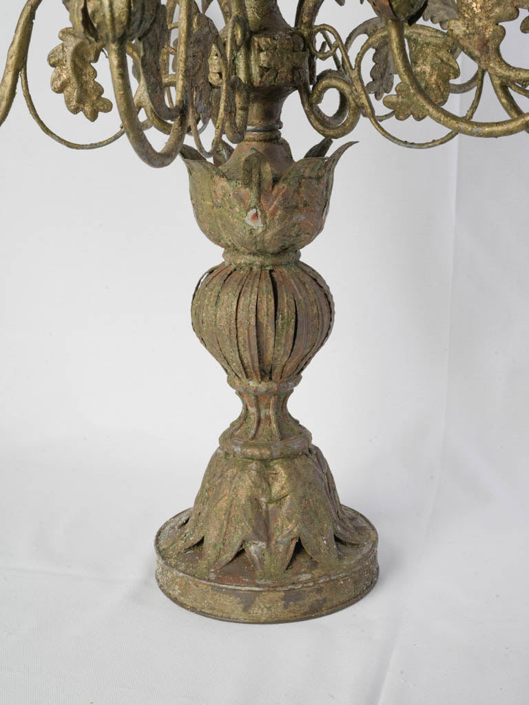 Graceful Olive Patina Candelabra  