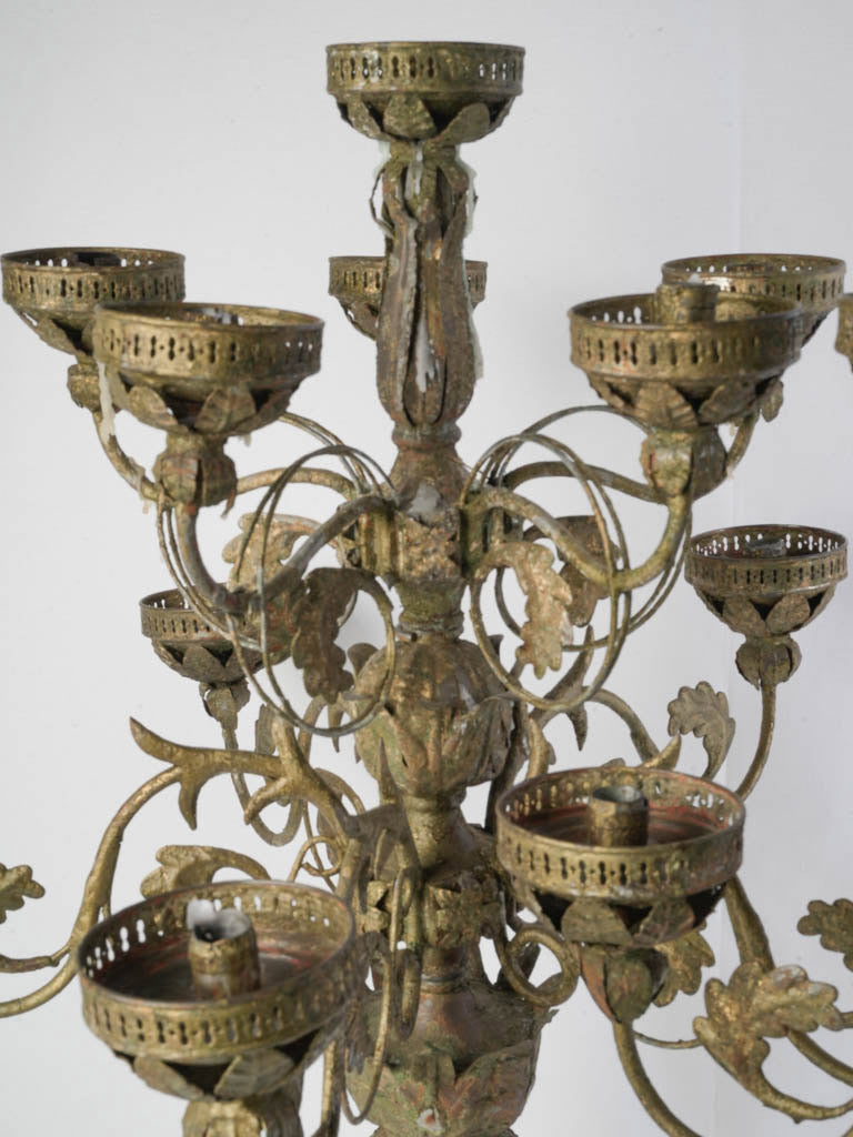 Oxidized Elegant Iron Candelabra  