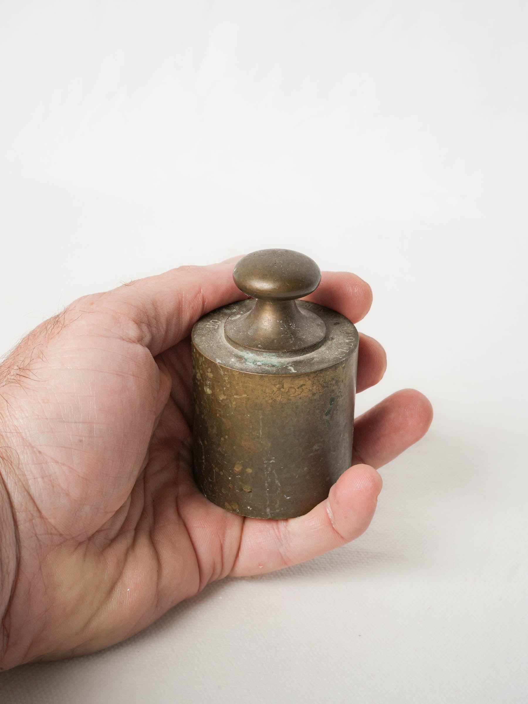 Antique French brass scale weight