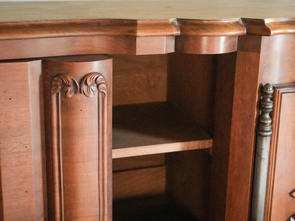 Scalloped apron antique buffet