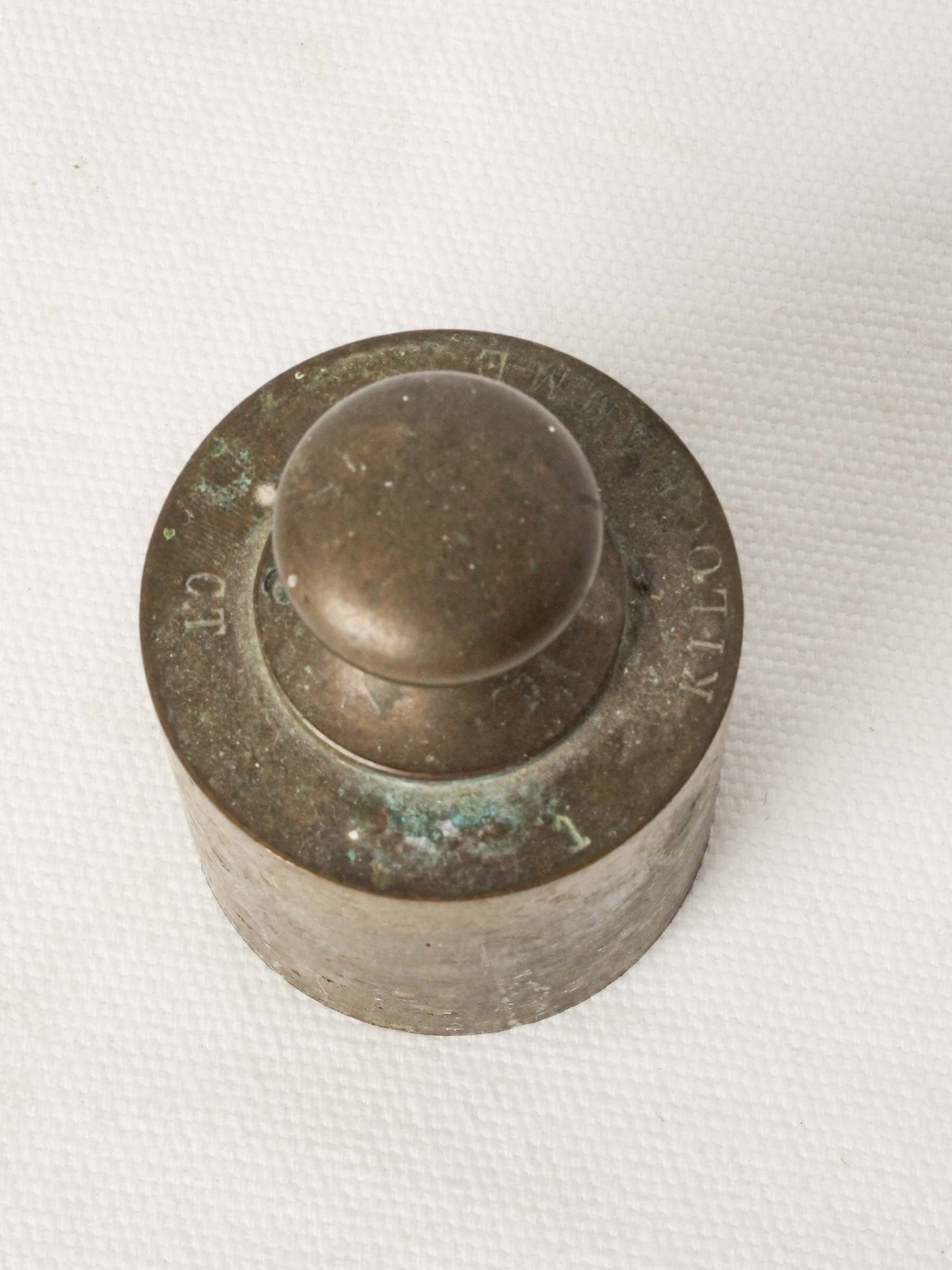 Antique French brass scale weight