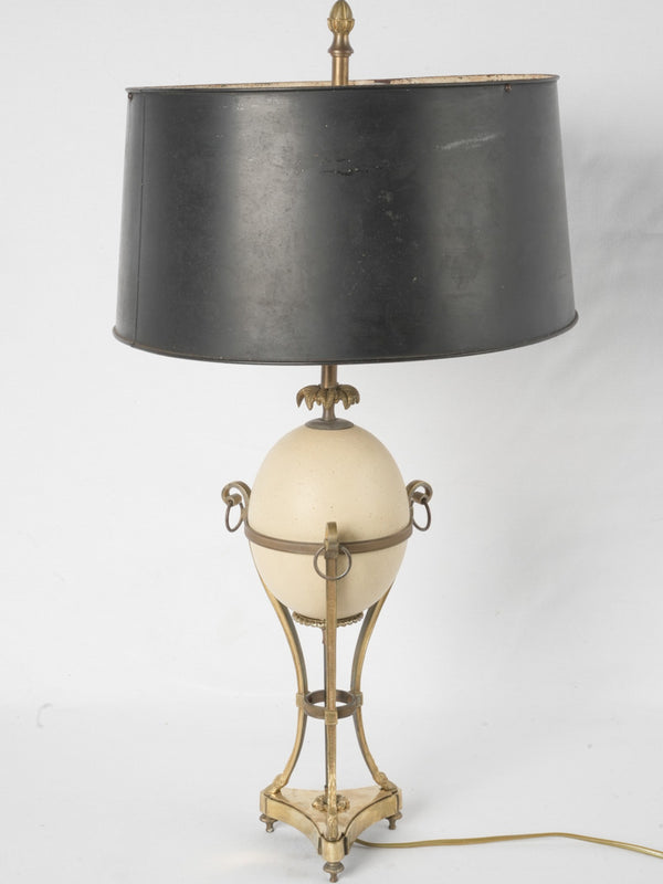 Maison Charles French table lamp w/ ostrich egg 27½"