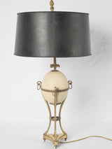 Antique scallop-pedestal bronze table light