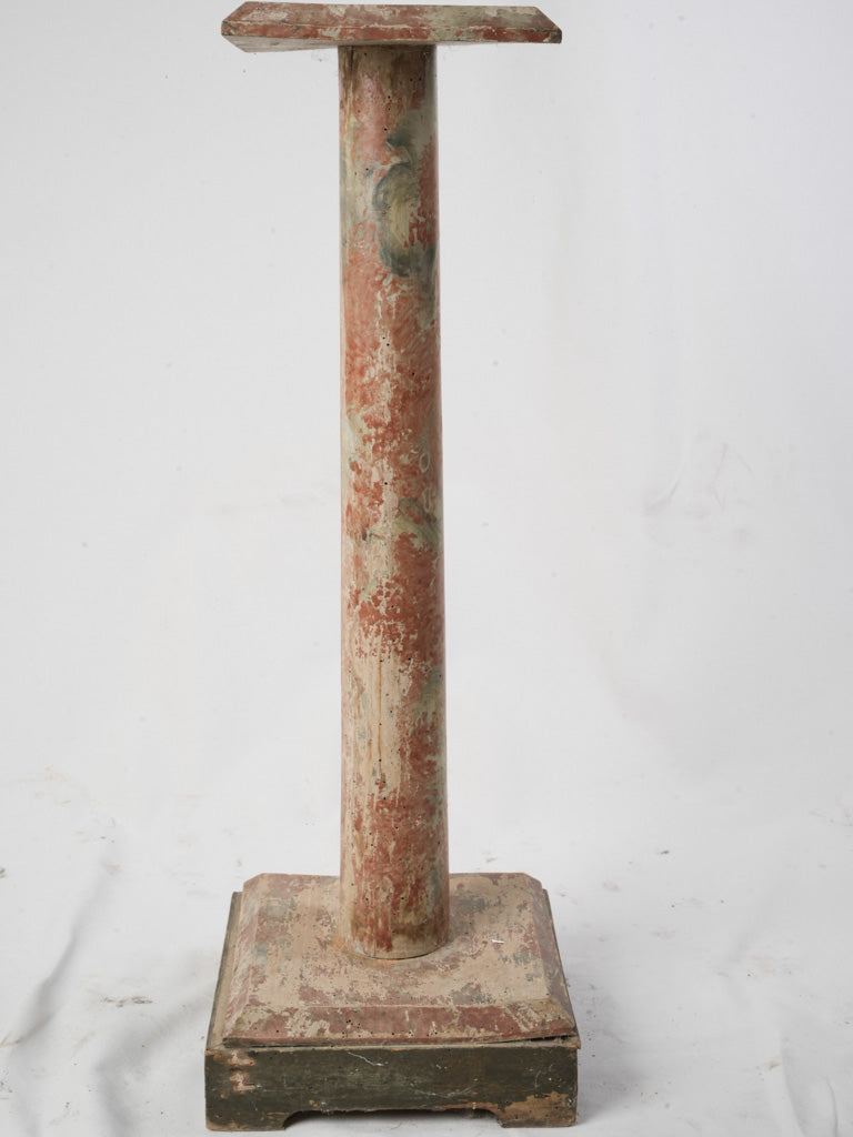 Slender French Faux-Marbre Pedestal Circa 1900 - 33¾"