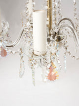 5 light chandelier with iridescent pendants 20"