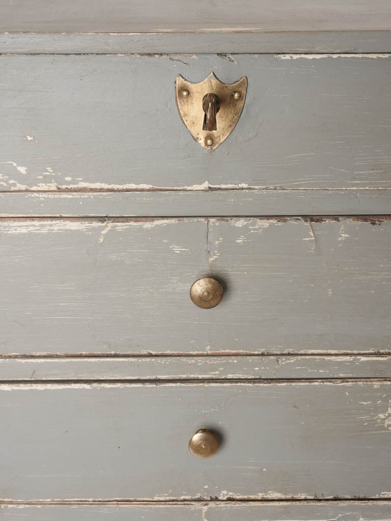 Antique French nightstand with a blue/gray patina 28"