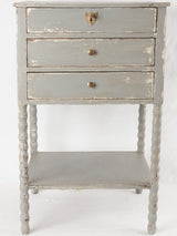 Antique French nightstand with a blue/gray patina 28"