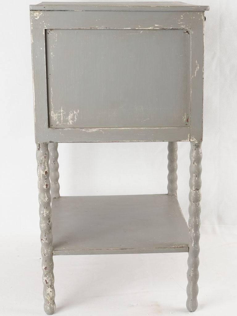 Antique French nightstand with a blue/gray patina 28"