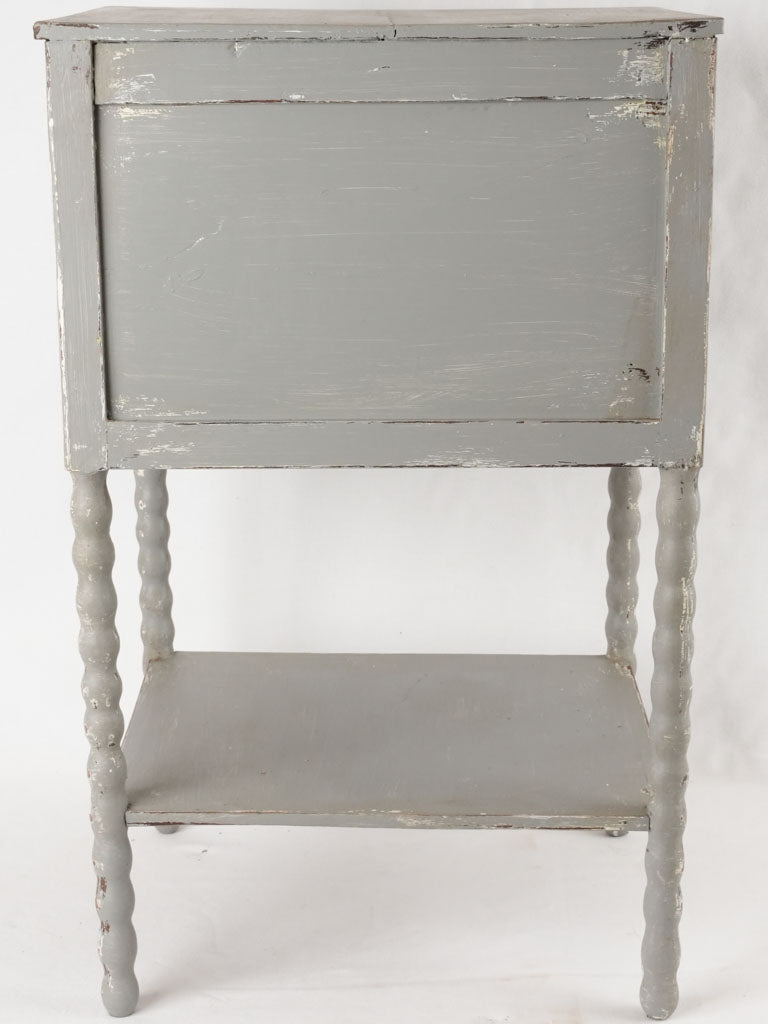 Antique French nightstand with a blue/gray patina 28"