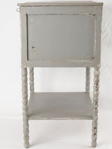 Antique French nightstand with a blue/gray patina 28"