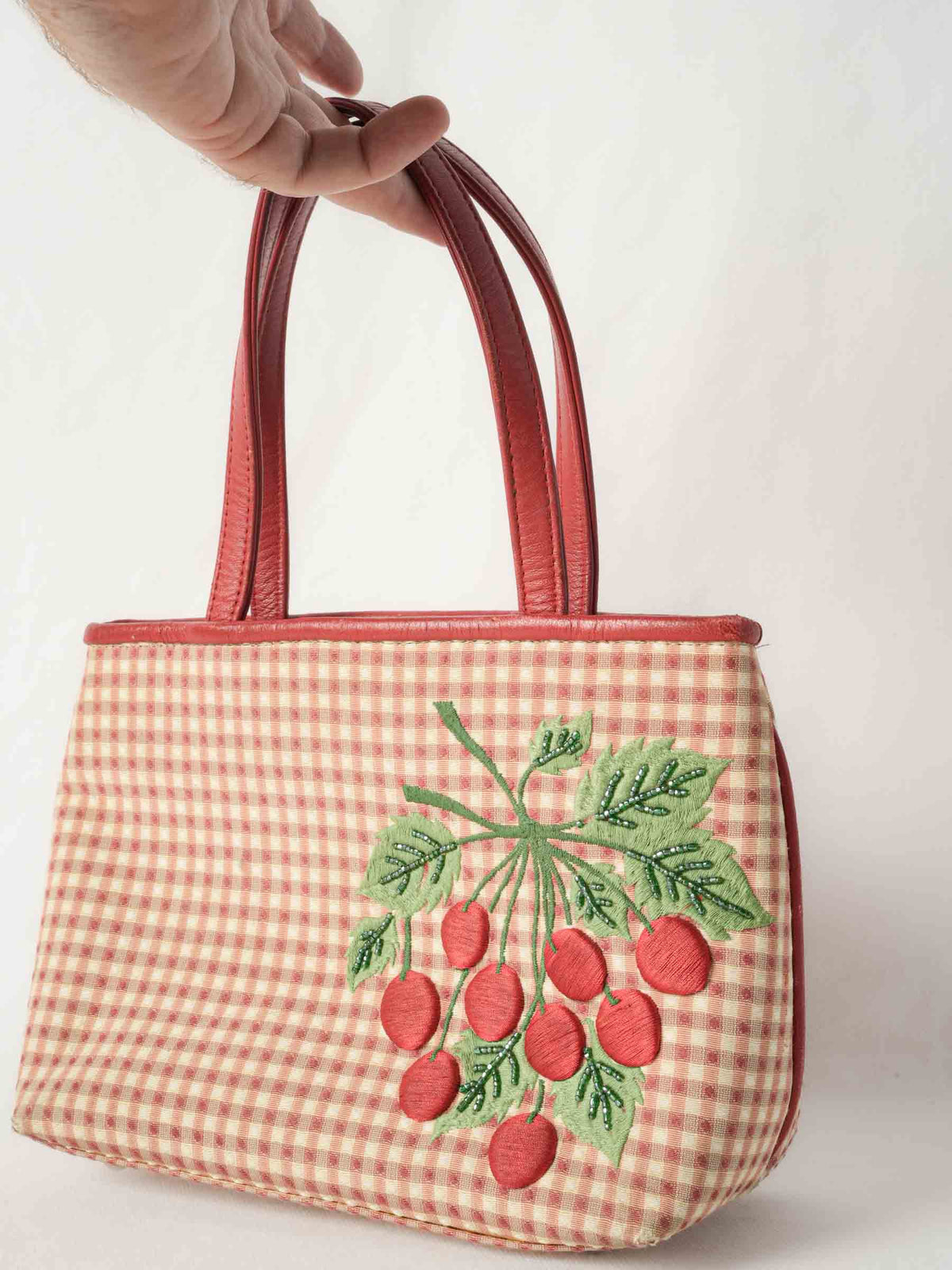 Vintage Cherry-Themed Handbag