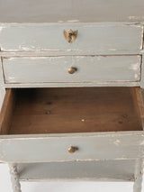 Antique French nightstand with a blue/gray patina 28"