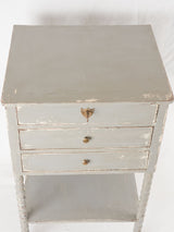 Antique French nightstand with a blue/gray patina 28"