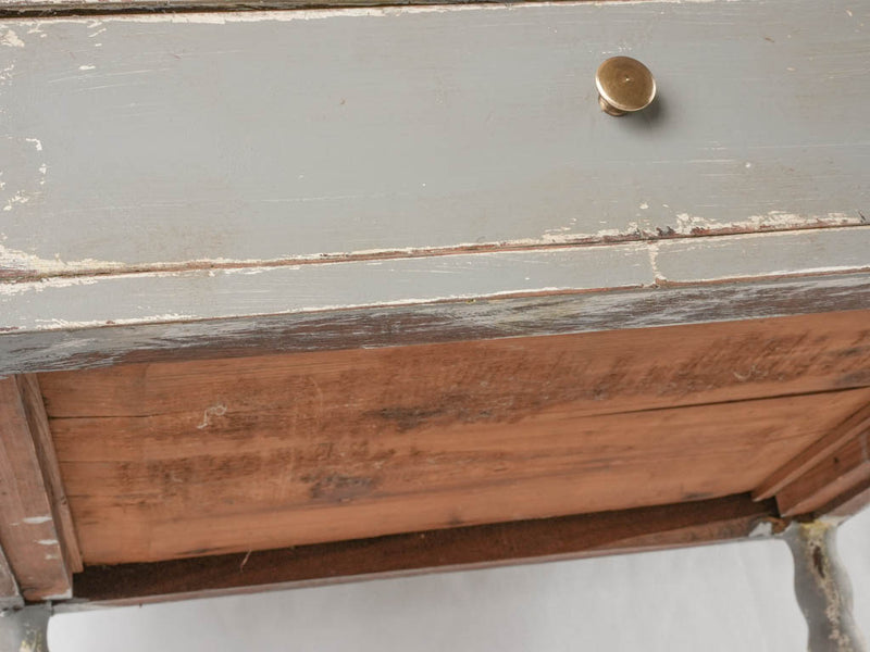 Antique French nightstand with a blue/gray patina 28"