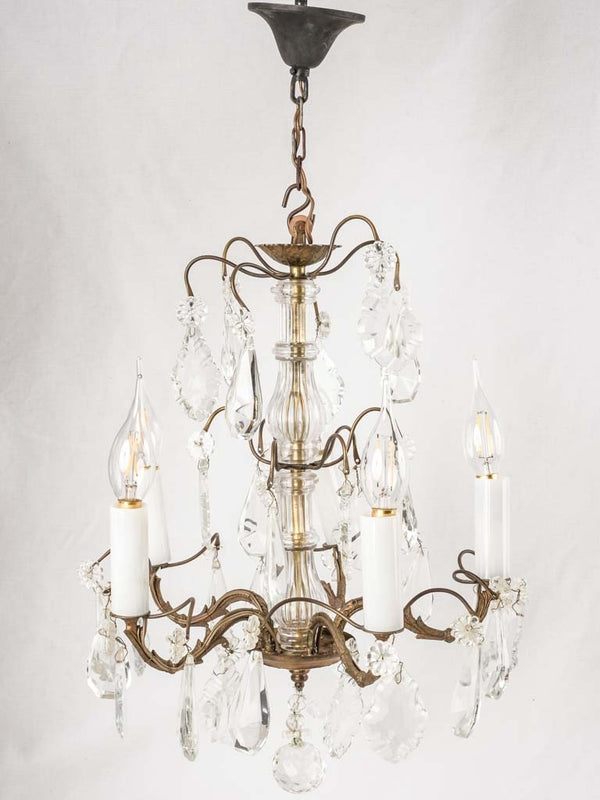 Vintage French brass chandelier, 1900s