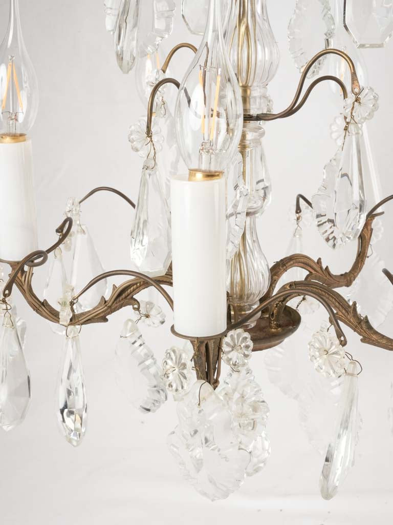 Antique French chandelier w/ 5 arms - 1900s - 17¾"