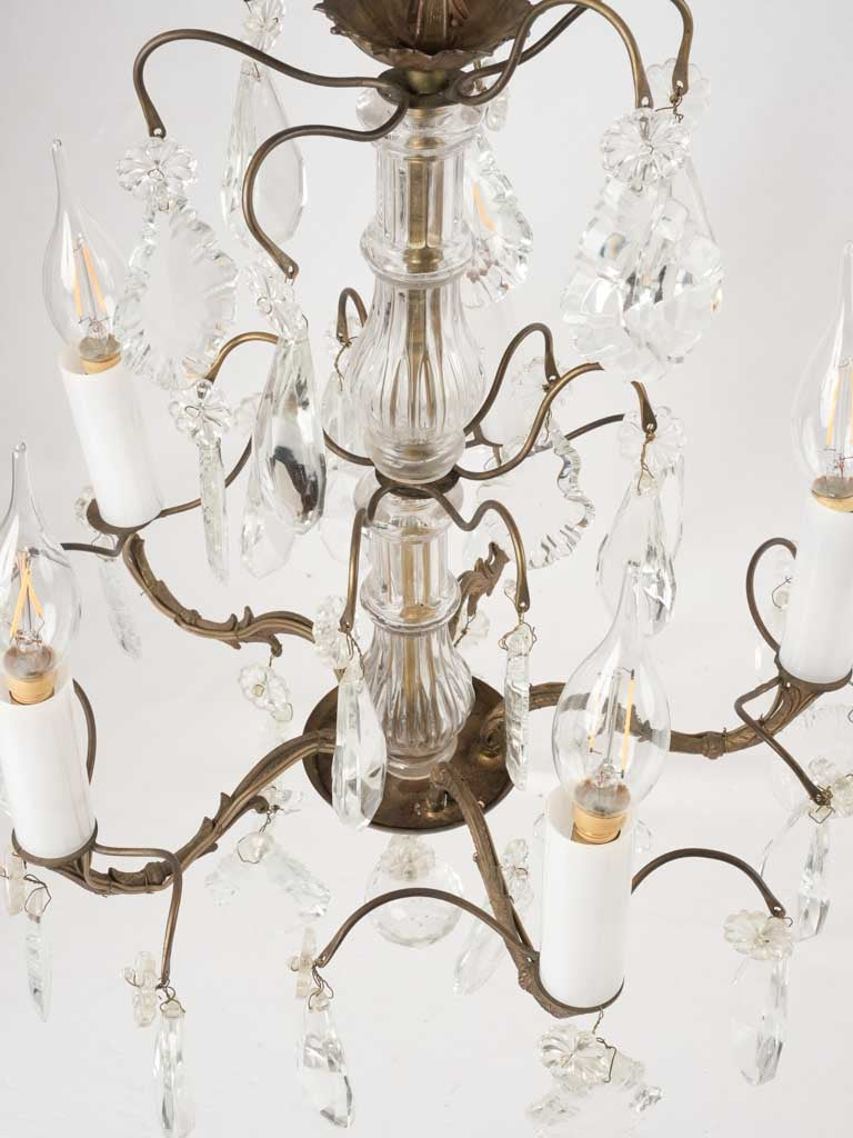 Antique French chandelier w/ 5 arms - 1900s - 17¾"