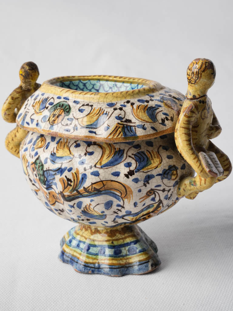 Rare vintage maiolica salt cellar