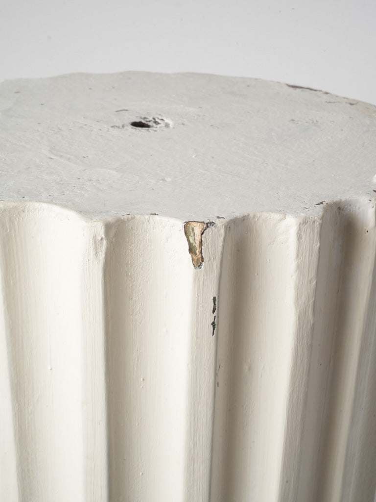 Early 20th Century French Neoclassical Plaster Fluted Column Pedestal - 38½"
