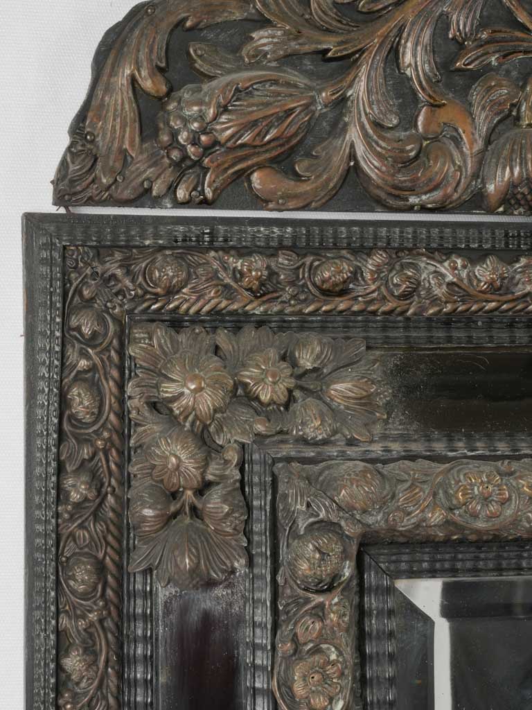 Nineteenth-century brass carved arch mirror