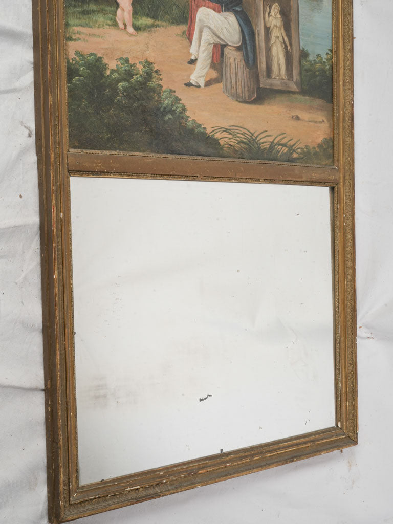 Engaging narrative mirror with figures  