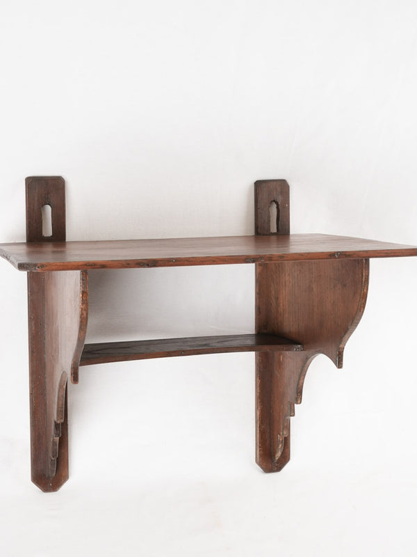 Antique French wall bracket shelf - 20"w