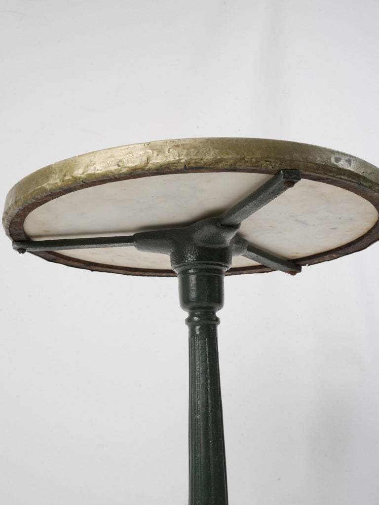 Patina-rich tripod pedestal table  