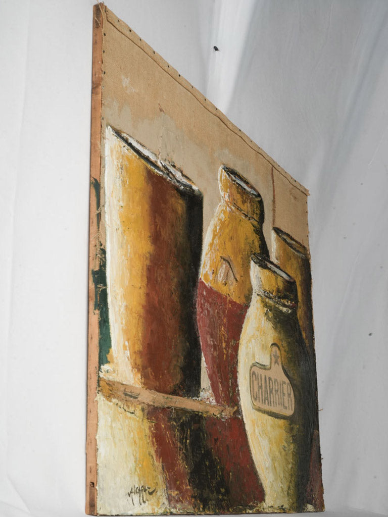 Textured burlap canvas artwork