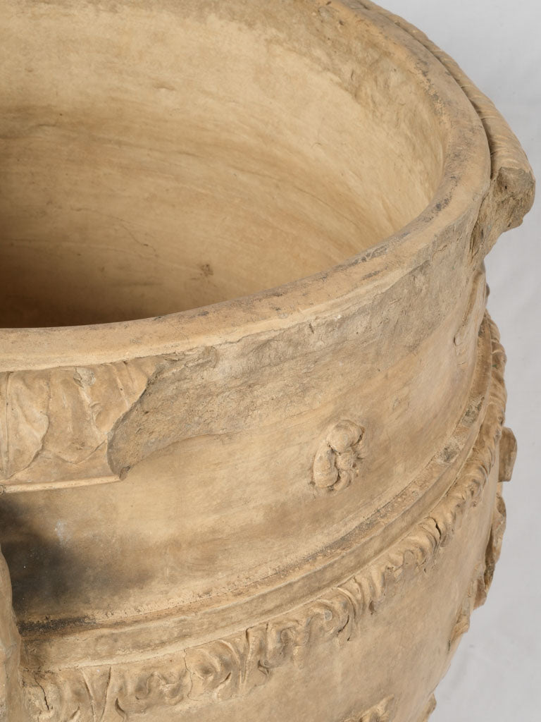 Handmade Siena terracotta decorative urn