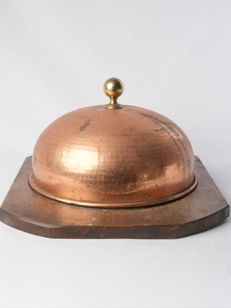 Aged verdigris copper cheese cover  