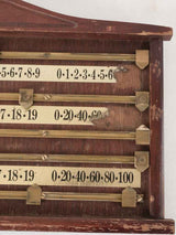 Historical bistro game scoreboard