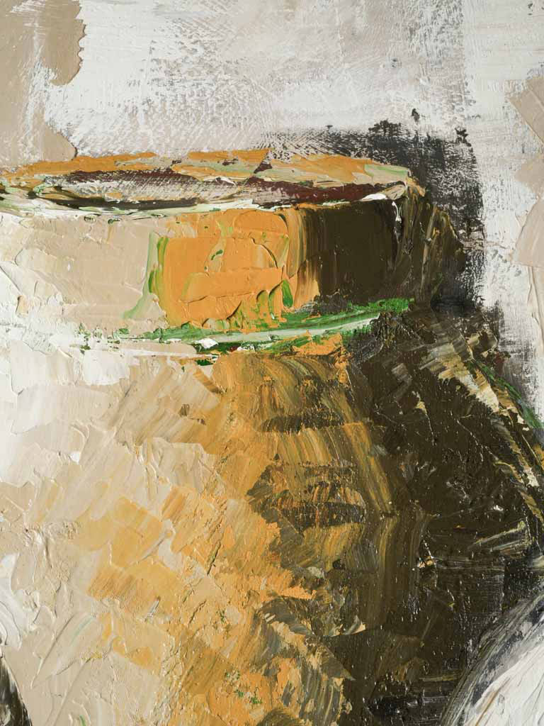 Creamy white rural life painting  