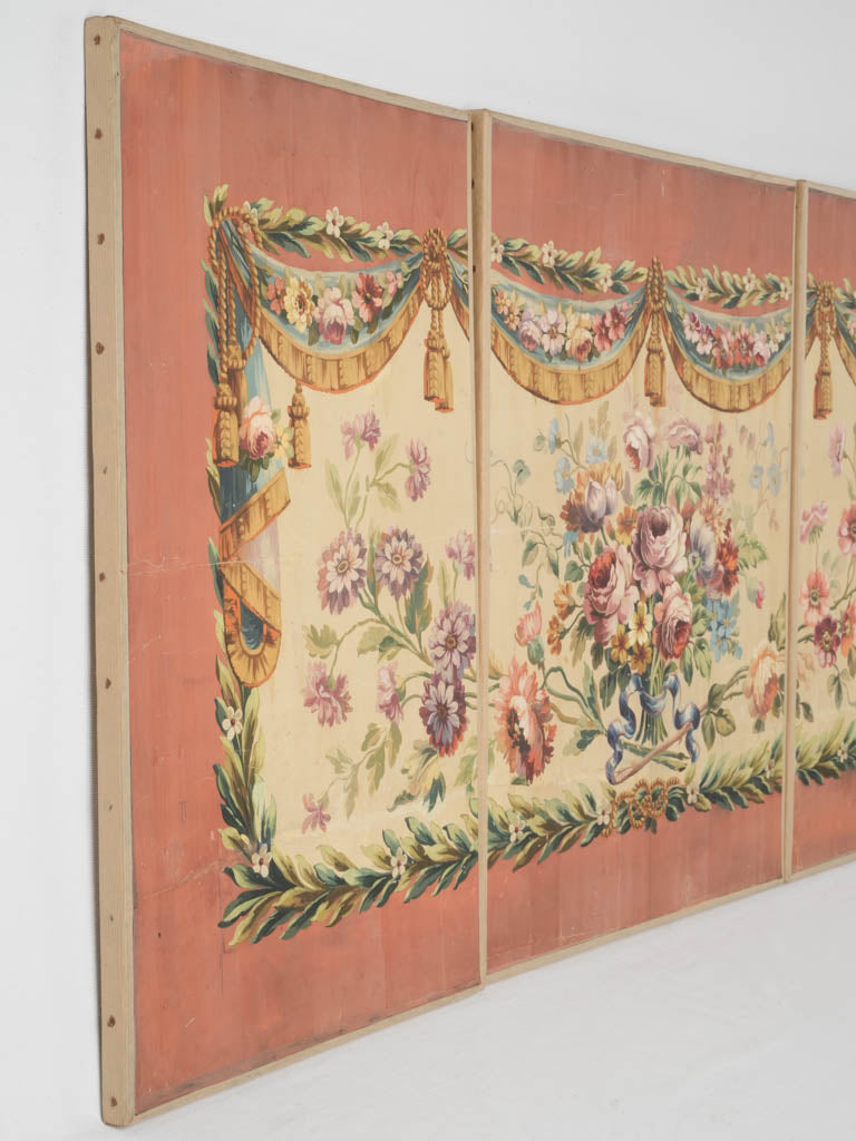 Ornate 19th-century tapestry preparatory panels