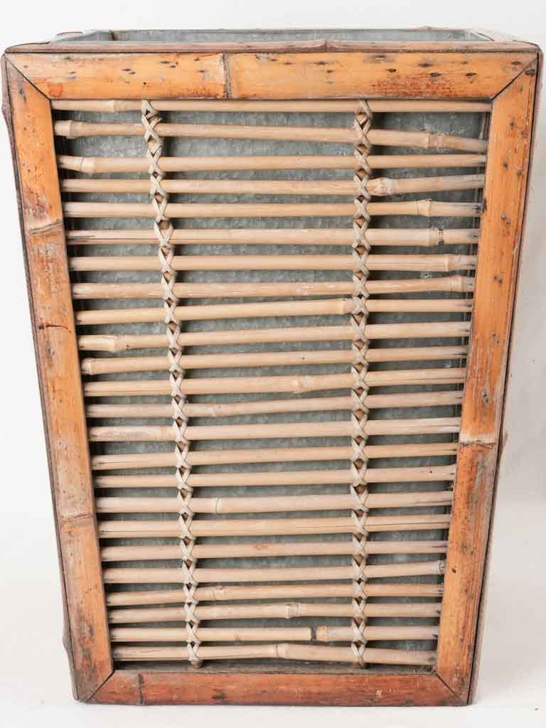 Vintage bamboo pot plant holder/cachepot 17¼"