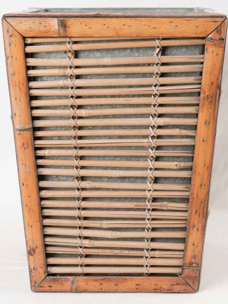 Vintage bamboo pot plant holder/cachepot 17¼"