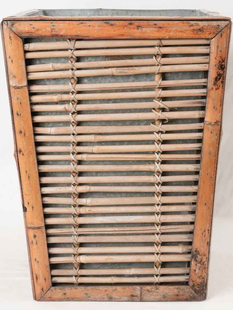 Vintage bamboo pot plant holder/cachepot 17¼"