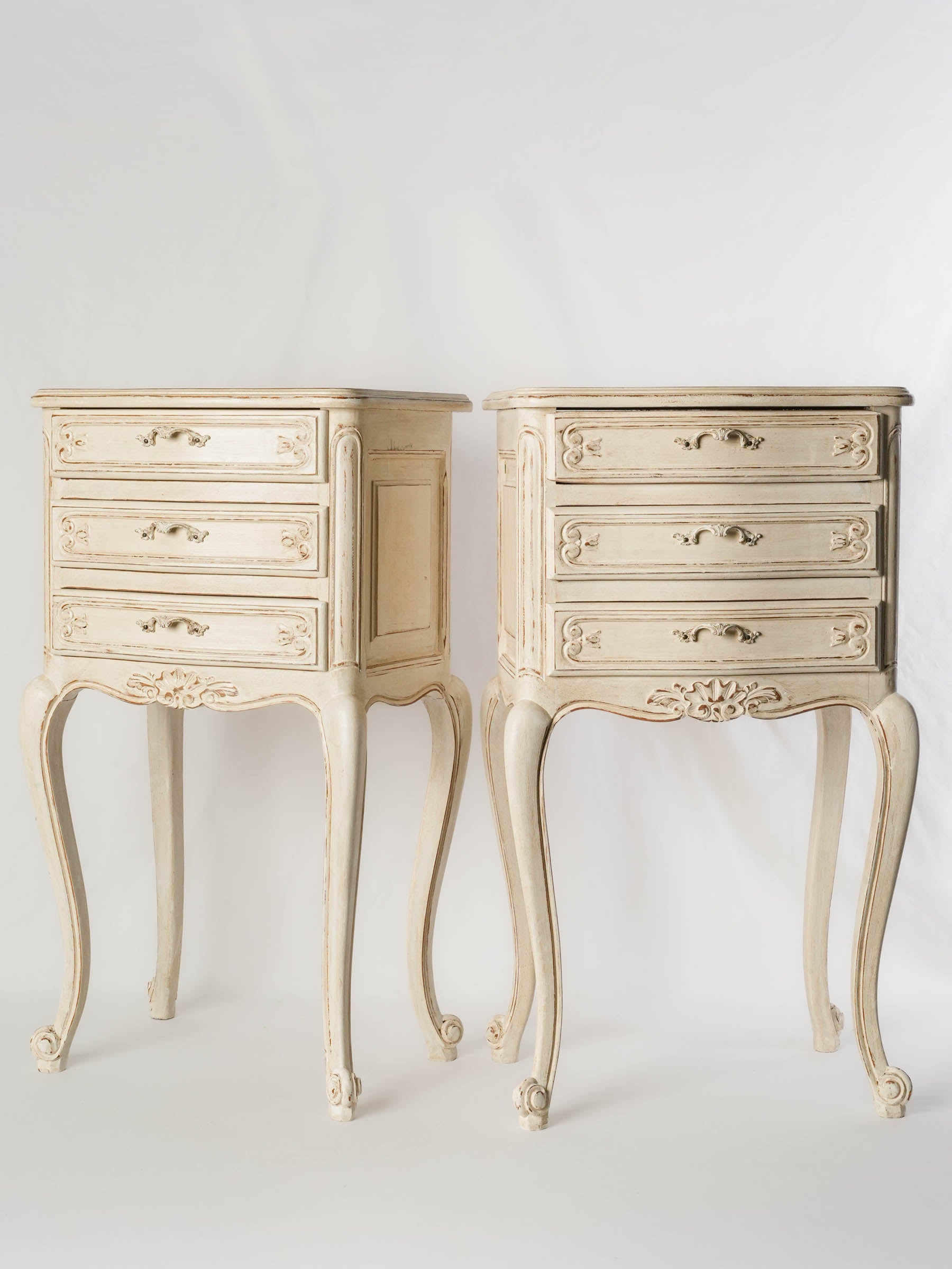 Vintage French country bedside tables